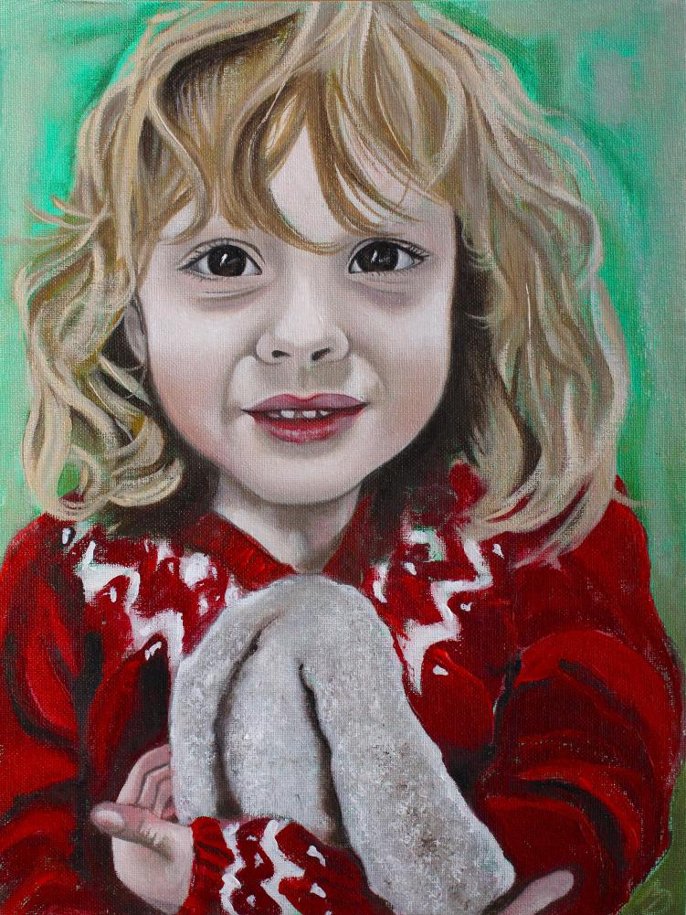 Flo with bunny by Martin Davis