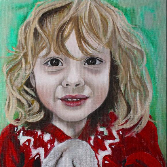 Flo with bunny by Martin Davis